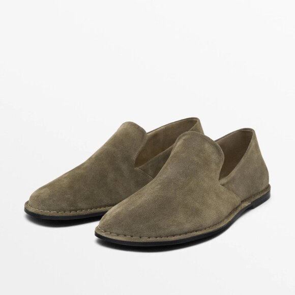 Massimo Dutti Shoes - Massimo Dutti brand Soft Loafer in Khaki